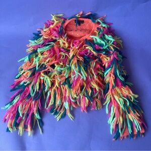Current Mood multicolor fringe jacket